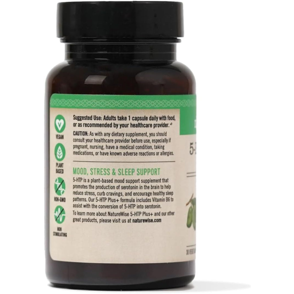 Buy now NatureWise 5-HTP 200mg Supplement from Griffonia Seeds with Cofactor Vitamin B6 - Mood Support and Natural Sleep Aid for Adults - Delayed-Release, Vegan - 30 Count[1-Month Supply] at indiglob india