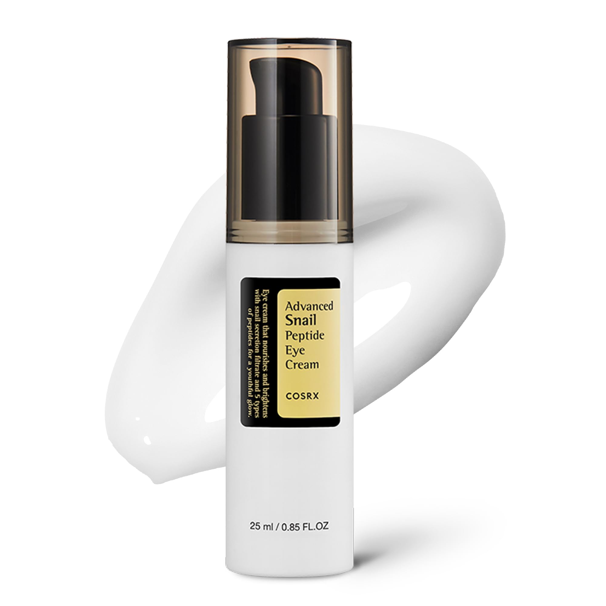 COSRX Snail Mucin Peptide Under Eye Cream for Anti-aging, 0.84 oz | 73.7% Snail Mucin, 5X Peptide and Niacinamide, Eye Care, Korean Eye Cream for Dark Circles, Korean Skin Care
