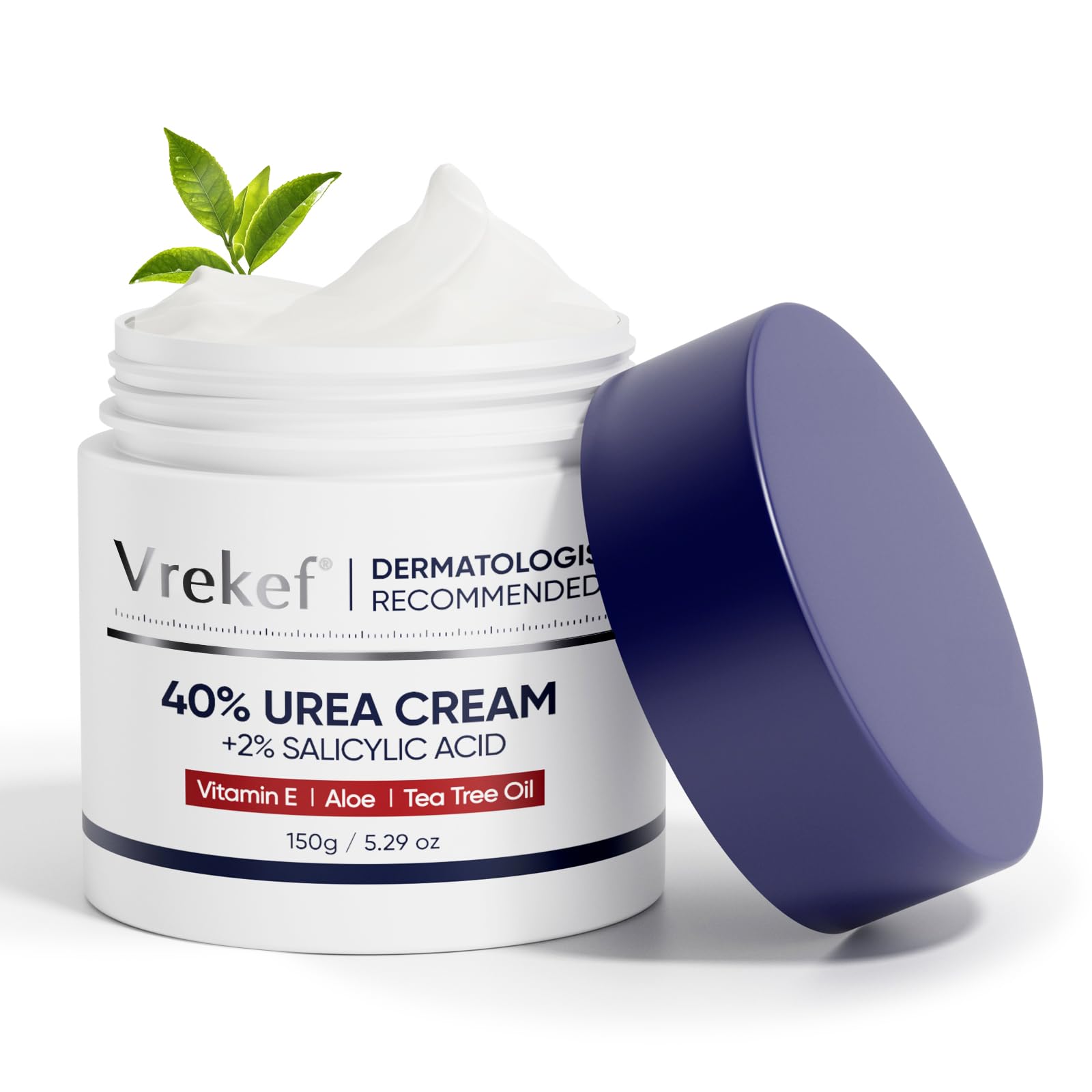 Urea Cream 40 Percent with 2 Percent Salicylic Acid, Foot & Hand Cream for Dry Cracked Heels, Callus Softener for Feet, Exfoliating Foot Cream for Rough Thick Skin, 5.29 oz