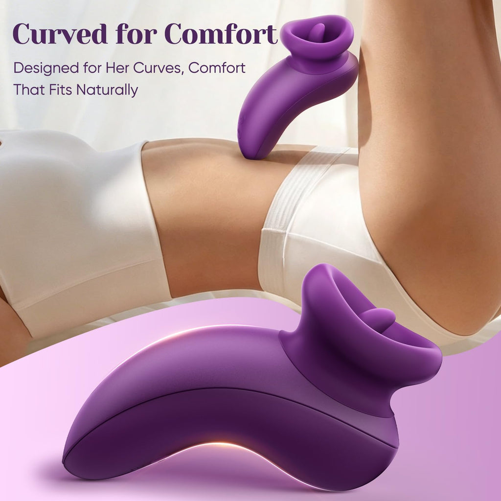 Realistic Tongue Vibrator with Licking Motion - Quiet, Waterproof