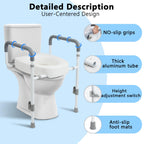 Toilet Seat Risers for Seniors with Handles, 3.5-inch Rise
