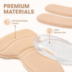 Heel Grips for Shoes Too Big, 7 Pairs Heel Pads Inserts for Women’s Shoes, T-Shape Heel Cushion Liners, Thin Heel Protectors and Ball of Foot Cushions for High Heels Flats