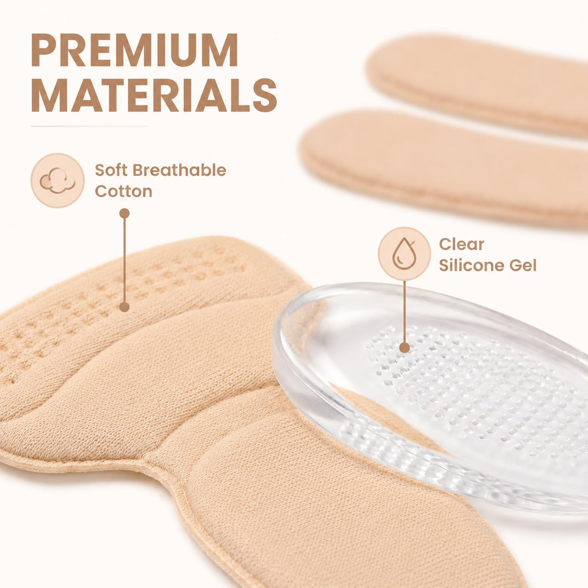Heel Grips for Shoes Too Big, 7 Pairs Heel Pads Inserts for Women’s Shoes, T-Shape Heel Cushion Liners, Thin Heel Protectors and Ball of Foot Cushions for High Heels Flats