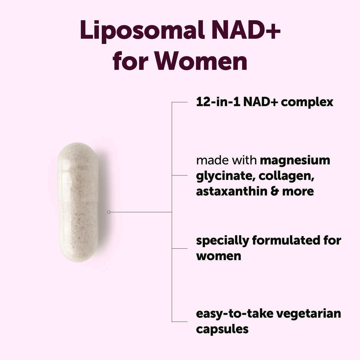 Micro Ingredients Liposomal NAD+ for Women Complex, 180 Veggie Capsules | NMN Pathway Supplement | 12-in-1 Advanced NAD Formula with Resveratrol, Hyaluronic Acid, Glutathione, & Collagen