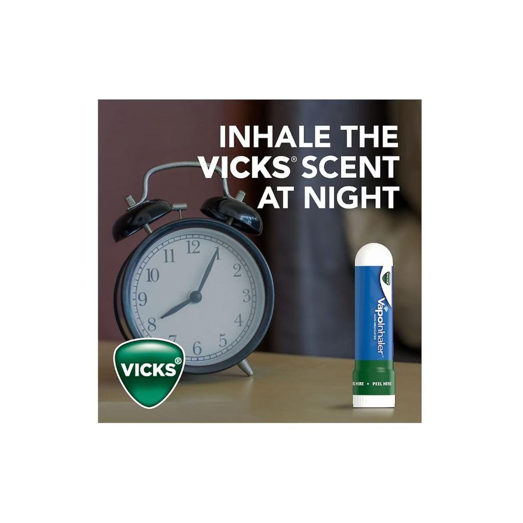 Buy now Vicks VapoInhaler, On-the-Go Portable Nasal Inhaler, Non-Medicated, With Refreshing Vicks Vapors, Menthol Scent , 4 Scented Sticks at indiglob india