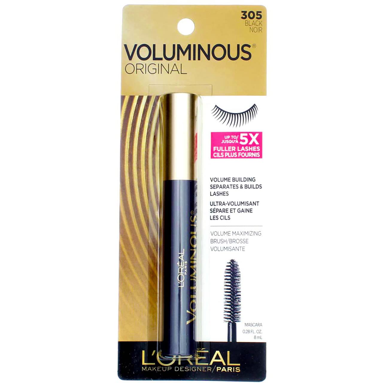 Buy now L'OrÃ©al Paris Voluminous Original Mascara, Black, 0.28 fl. oz. Black 0.28 Fl Oz (Pack of 1) at indiglob india
