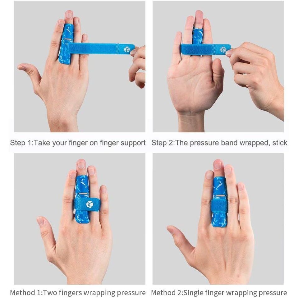 Buy now Kuangmi Finger Sleeve Support Protector Finger Splint Brace Use for Pain Relief and Preventing Sports Injuriesï¼ˆS/M, Blue at indiglob india