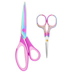 Fabric Scissors, Dressmaking with Titanium Plated Stainless Steel, Tailor Scissors for Cutting Fabrics and Leather, Set of 2