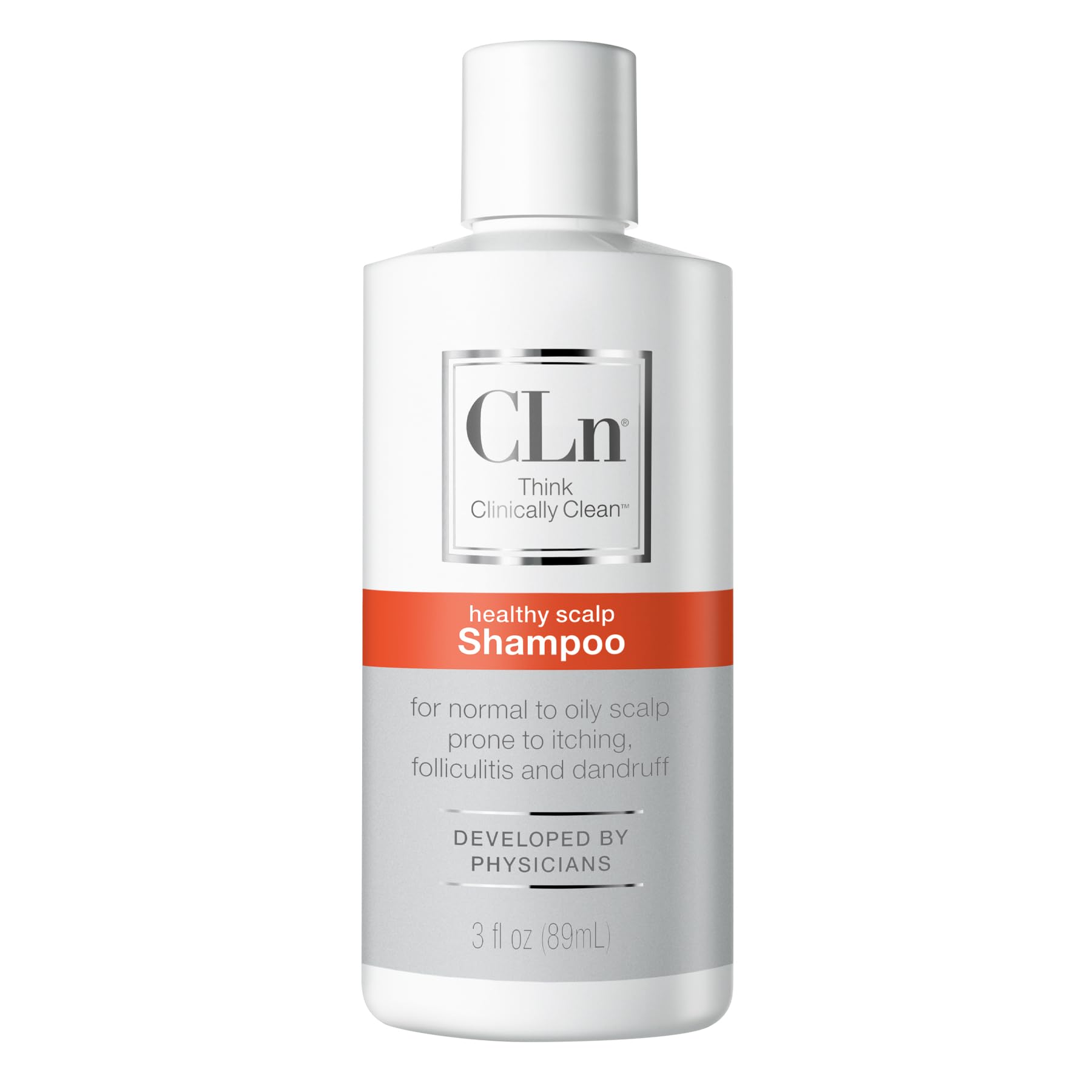 CLn Shampoo with Salicylic Acid – 3 fl oz, Clarifying Anti Dandruff Shampoo for Oily Hair, Itchy or Flaky Scalp Prone to Dandruff, Folliculitis & Seborrheic Dermatitis, Hypoallergenic Formula