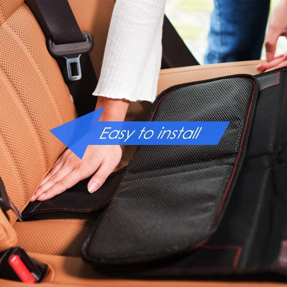 Buy now funbliss Car Seat Protector for Child Car Seat,Auto Seat Cover Mat for Under Carseat with Thickest Padding to Protect Leather & Fabric Upholstery,PVC Leather Reinforced Corners at indiglob india