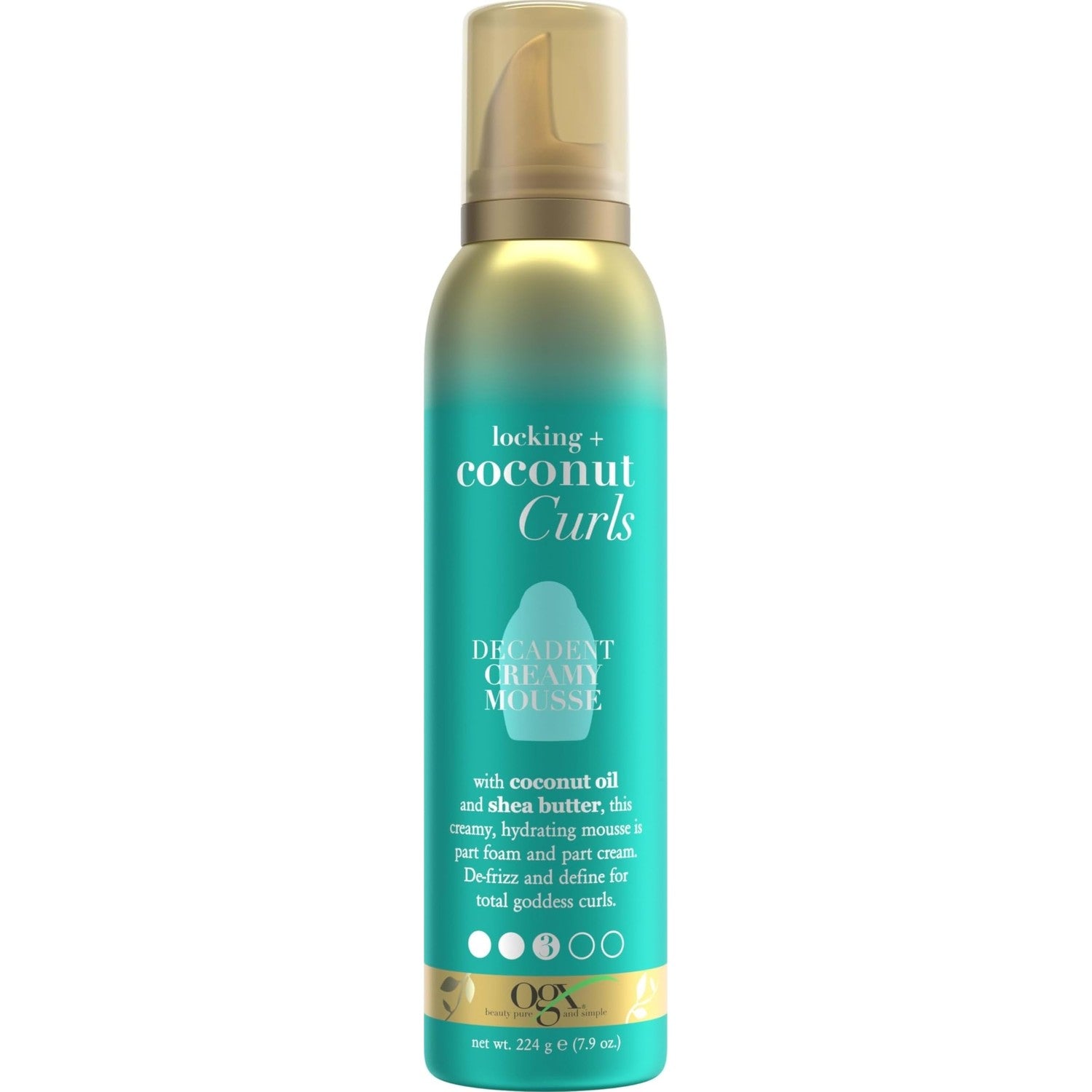 OGX Locking + Coconut Curls Decadent Creamy Mousse, 7.9 Ounce