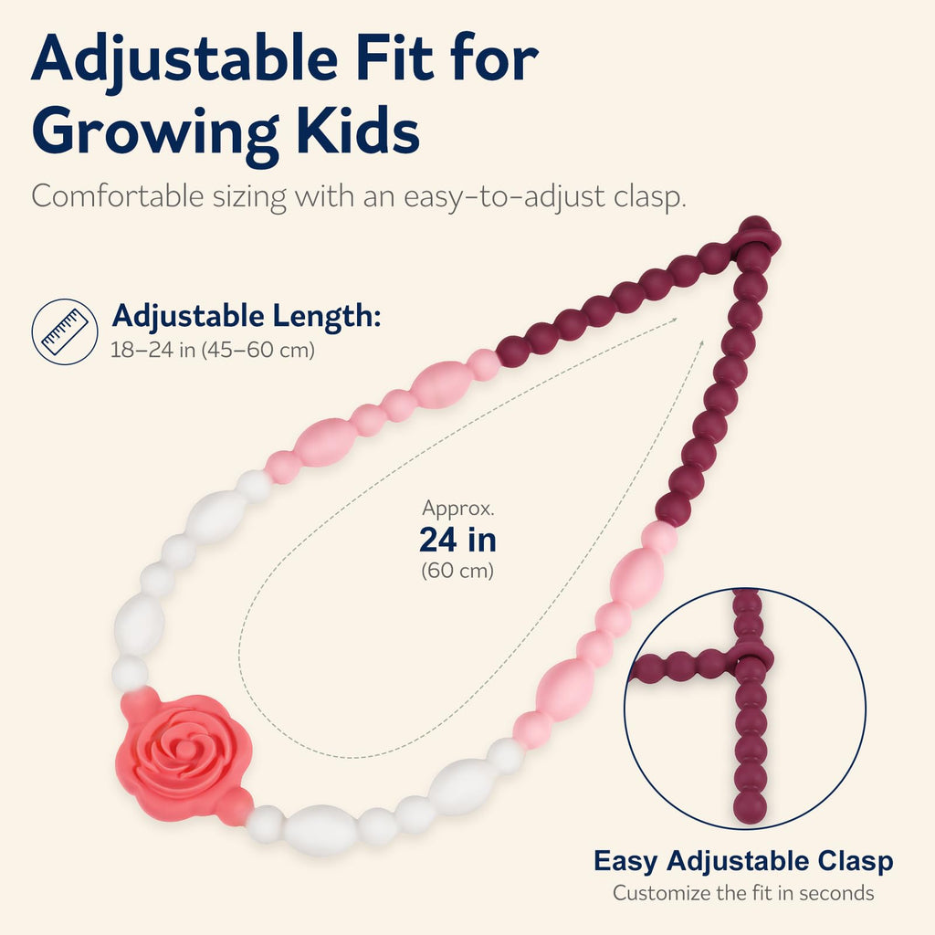 Chew Necklaces for Sensory Kids & Toddlers, 2 Pack One Piece Fidget Chewlry