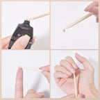 5PCS Orange Wood Nail Sticks Double Sided Cuticle Pusher Remover Multi Functional Orange Wood Cuticle Sticks Manicure Pedicure Tool With Clear Storage Tube