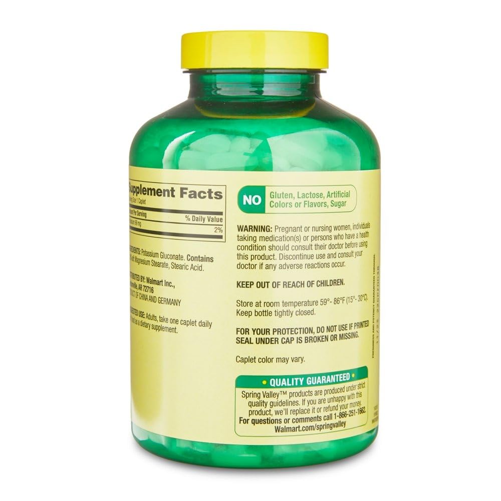 ikj Potassium Caplets Dietary Supplement Value Size, 99 Mg, 500 Count