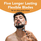 BIC Flex 5 Men's Refillable 5-Blade Razors with 7 Cartridges | Lubricating Strip with Aloe and Vitamin E, Pivoting Head, Precision Edging Blade, 8-Piece Shaving Kit