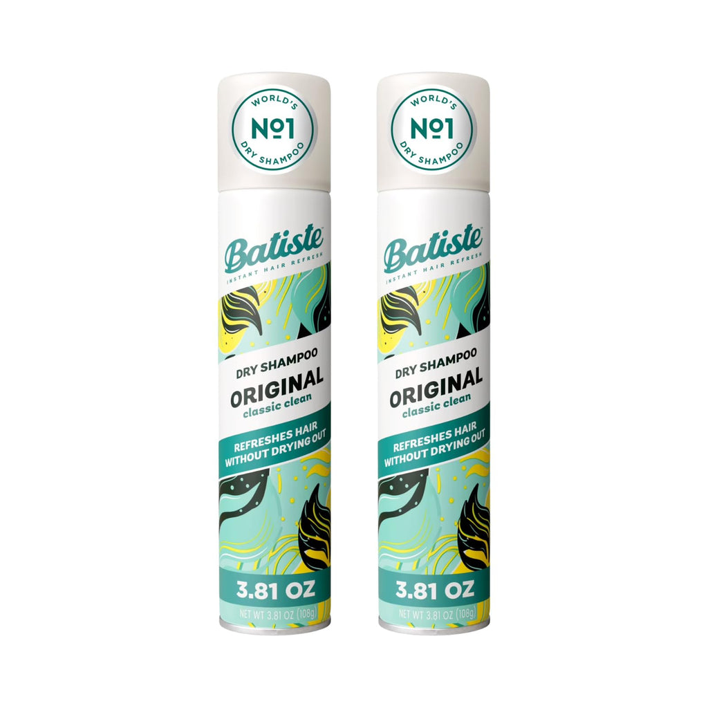 Batiste Original Dry Shampoo, Absorbs Oil & Grease, Classic Clean Scent, 3.81 oz. (Pack of 2)