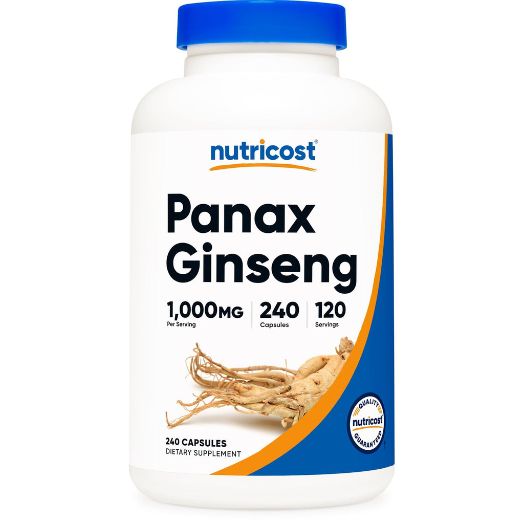 Nutricost Panax Ginseng 1000mg, 240 Capsules, 120 Servings, Gluten Free | GMO-Free