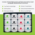 BirdieBall 12 Pack Practice Golf Balls, Limited Flight Practice Ball