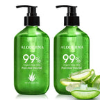 Aloderma Aloe Vera Gel Made within 12 Hours of Harvest with 99% Pure Organic Aloe Vera - Pump Bottle - Ideal for Face and Body, Soothing & Hydrating Sunburn Relief, Great for Scalp & Hair - 10.6oz