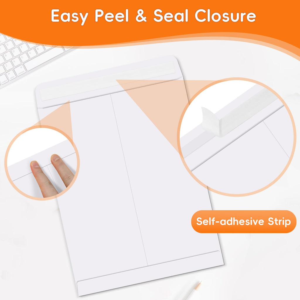 25 Pack Catalog Mailing Envelopes, 9 x12 Inches Self-Seal Manilla Envelopes