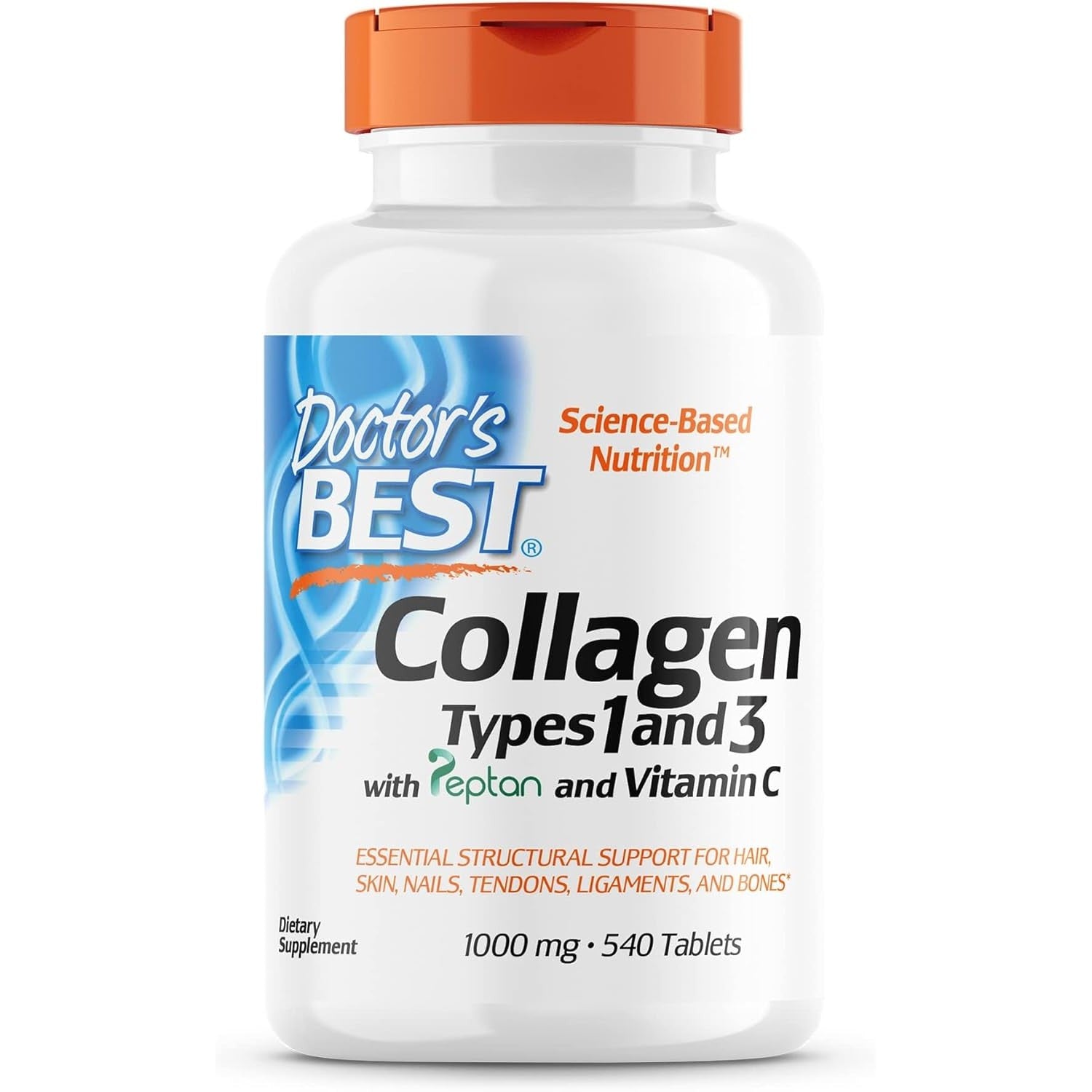Buy now Doctor's Best Collagen Types 1 & 3 with Peptan, Non-GMO, Gluten Free, Soy Free, Supports Hair, Skin, Nails, Tendons & Bones, 1000 mg, 180 Tablets Unflavored 540 Count (Pack of 1) at indiglob india
