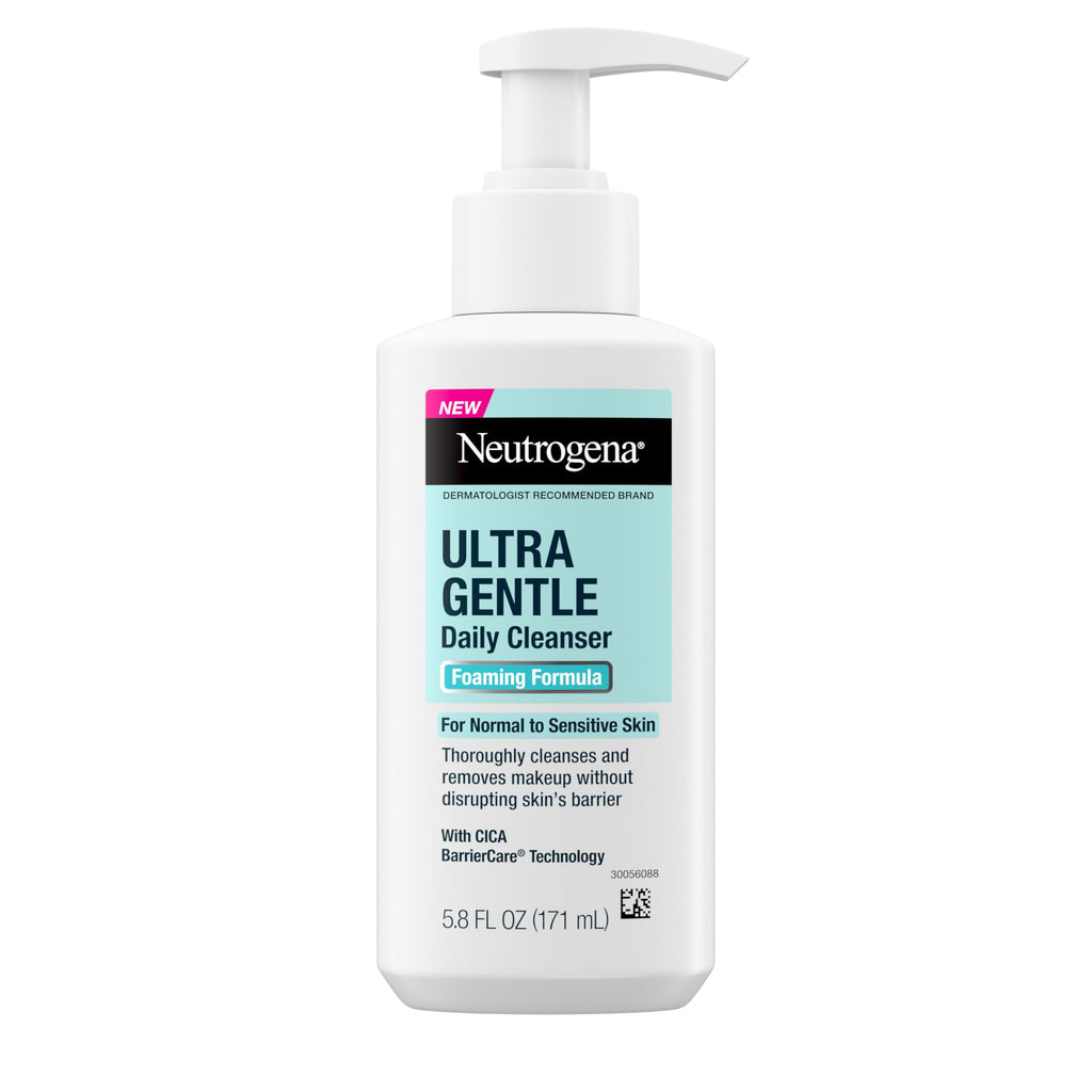 Neutrogena Ultra Gentle Foaming Facial Cleanser, Fragrance Free, 16 fl. oz | Sensitive Skin, Daily Face Wash, Removes Dirt Oil & Makeup Without Over-Drying, Soap-Free