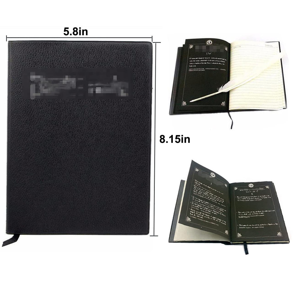 4 PCS Set Notebook Anime Cosplay Japan Anime Theme Writing Journal, Feather Pen, L Necklace & Book Chain Anime Accessories