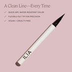 ILIA - Clean Line Liquid Liner with Precision Tip | Quick Dry, Water Resistant, Smooth Application | Carbon Black-Free, Non-Toxic, Vegan, Cruelty-Free (Classic Black, 0.01 fl oz | 0.55 ml)