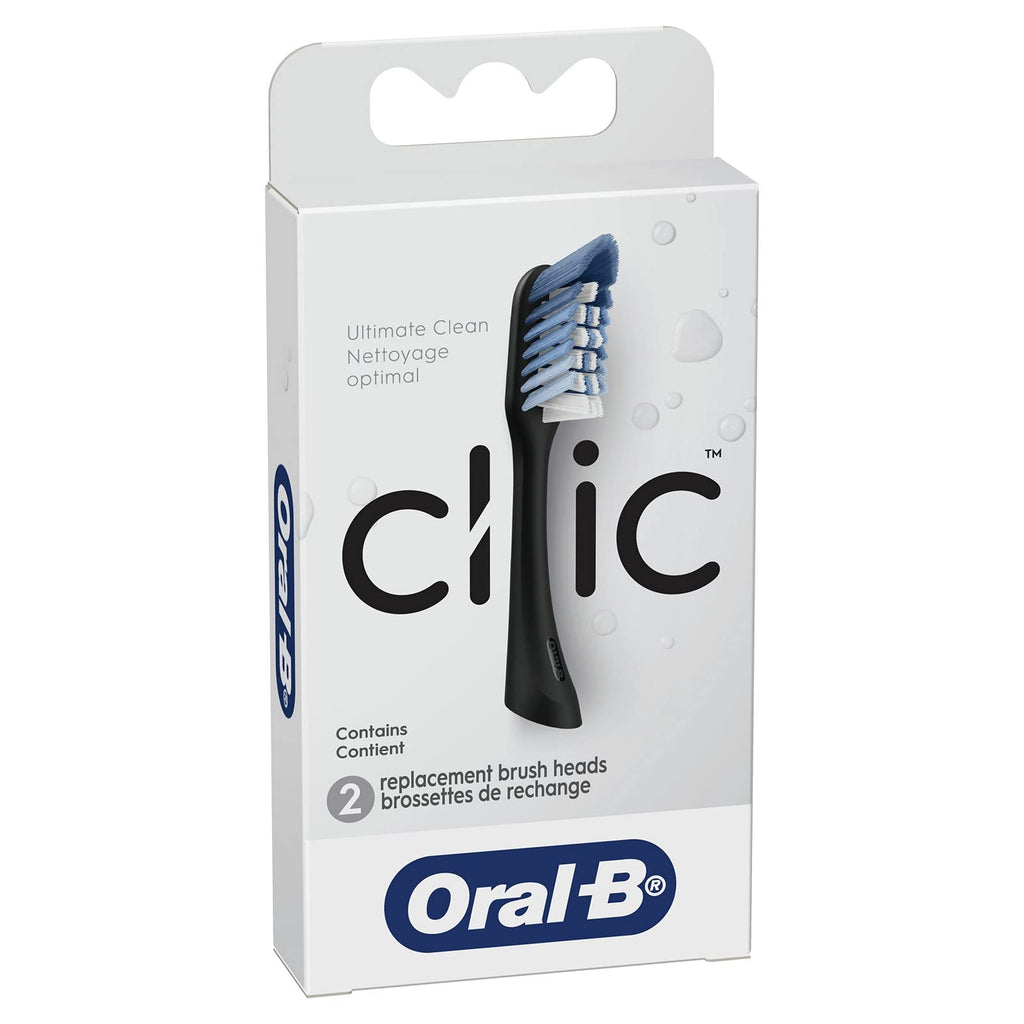 Buy now Oral-B Clic Toothbrush Replacement Brush Heads, Black, 2 Count at indiglob india