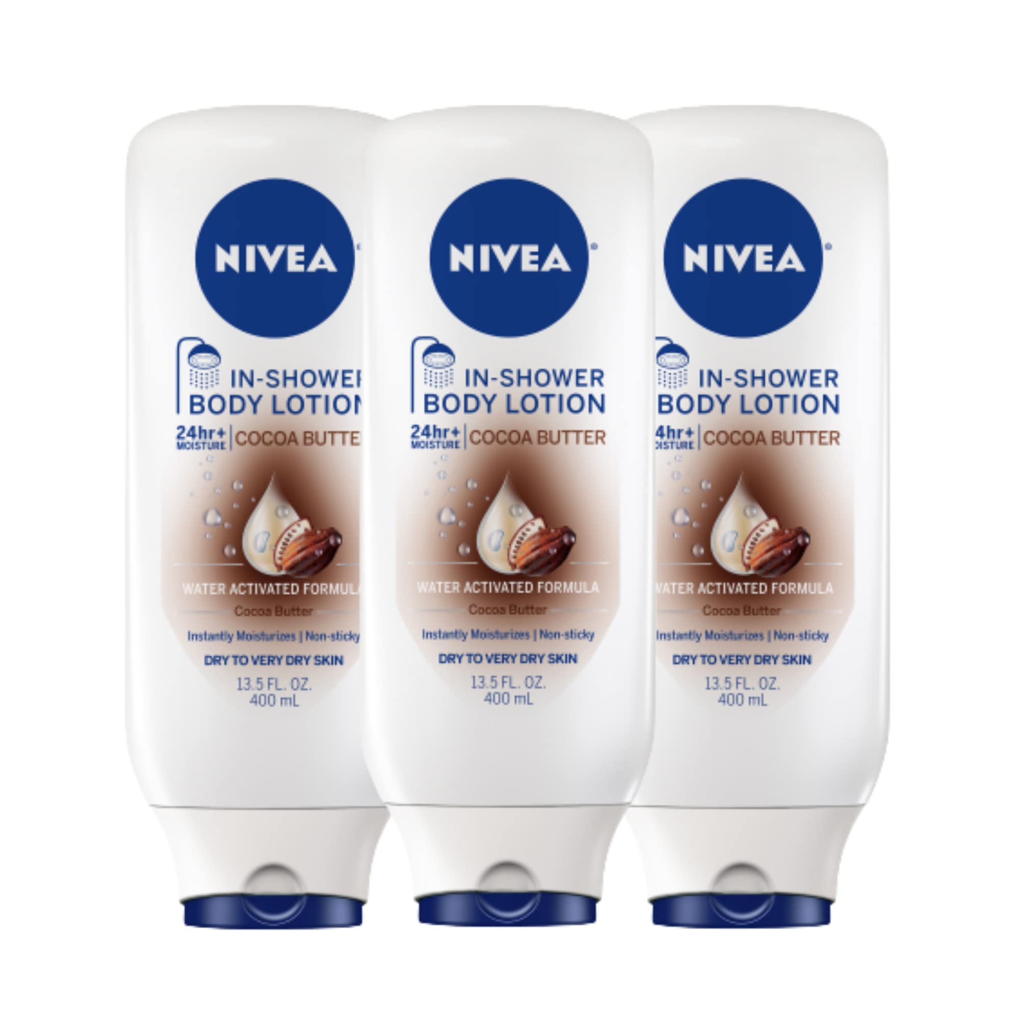 Buy now NIVEA Cocoa Butter In Shower Lotion, Body Lotion for Dry Skin, 3 Pack of 13.5 Fl Oz Bottles 13.5 Fl Oz (Pack of 3) at indiglob india