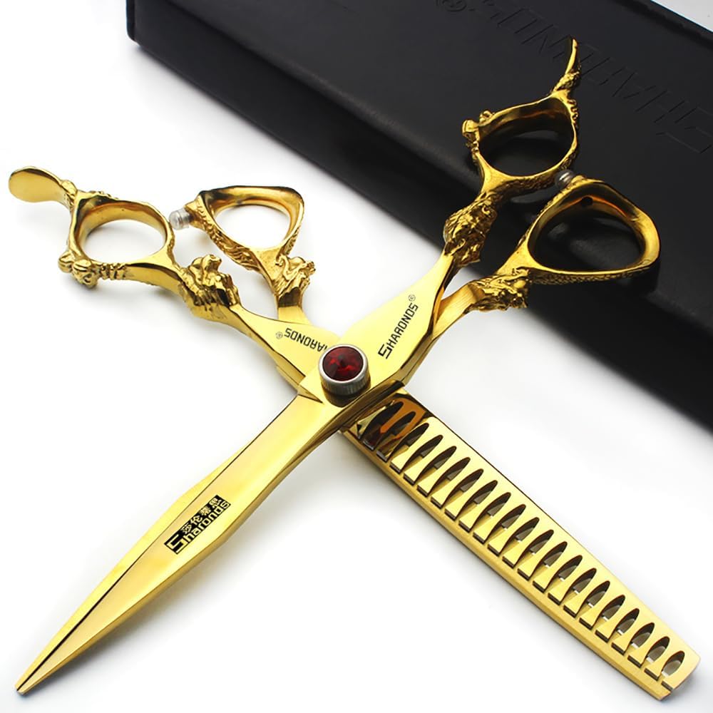 Buy now 7" 7.5" 8"9" Professional Hairdressing Scissors Barber Salon Hair Cutting Dragon Shears (Large). (7 inchâ€”A) 7 Inch 2pc-e at indiglob india