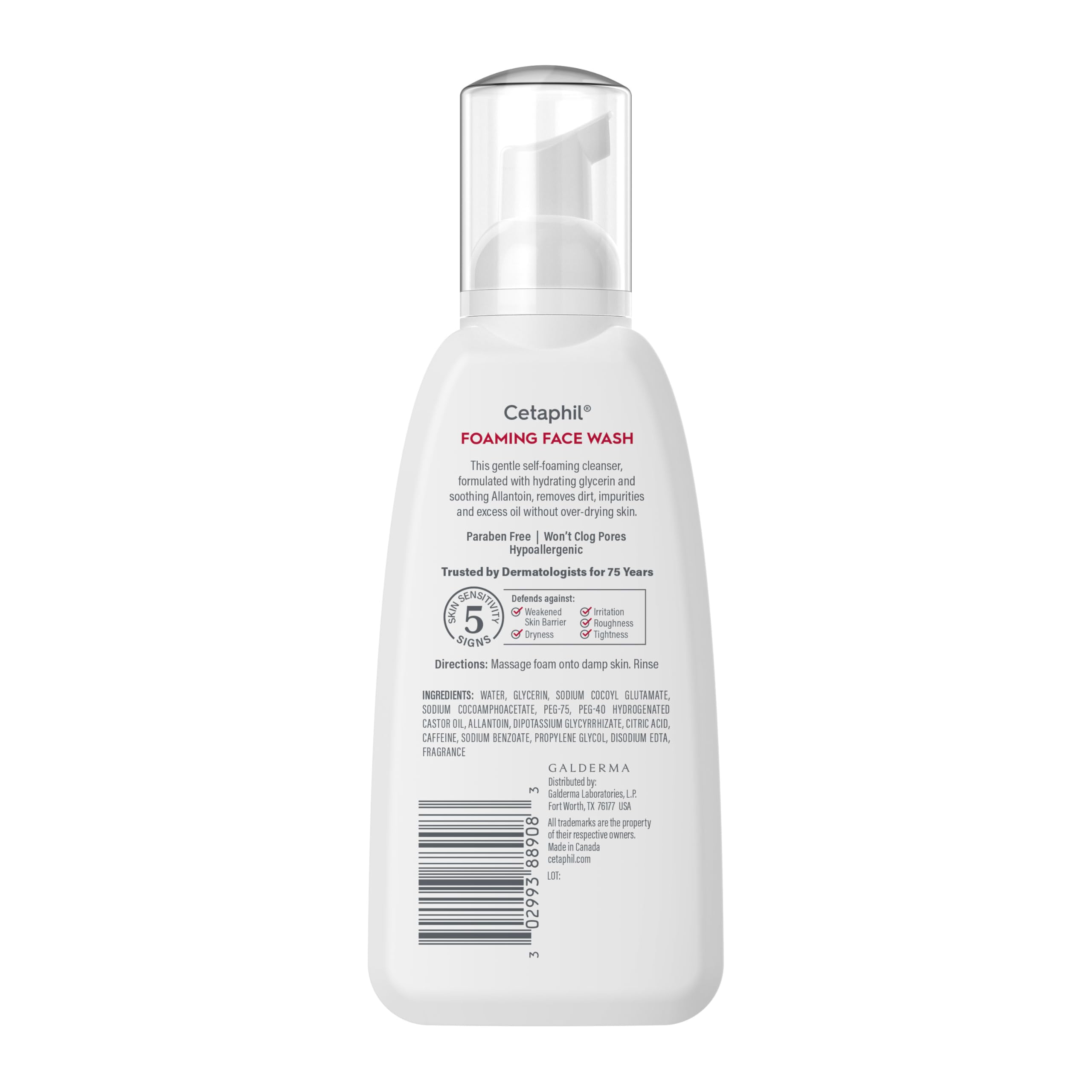 Cetaphil Redness Relieving Foaming Face Wash For Sensitive Skin, 8 Fl Oz, Gently Cleanses & Calms Sensitive Skin Without Over Drying, (Packaging May Vary) (Pack of 12)