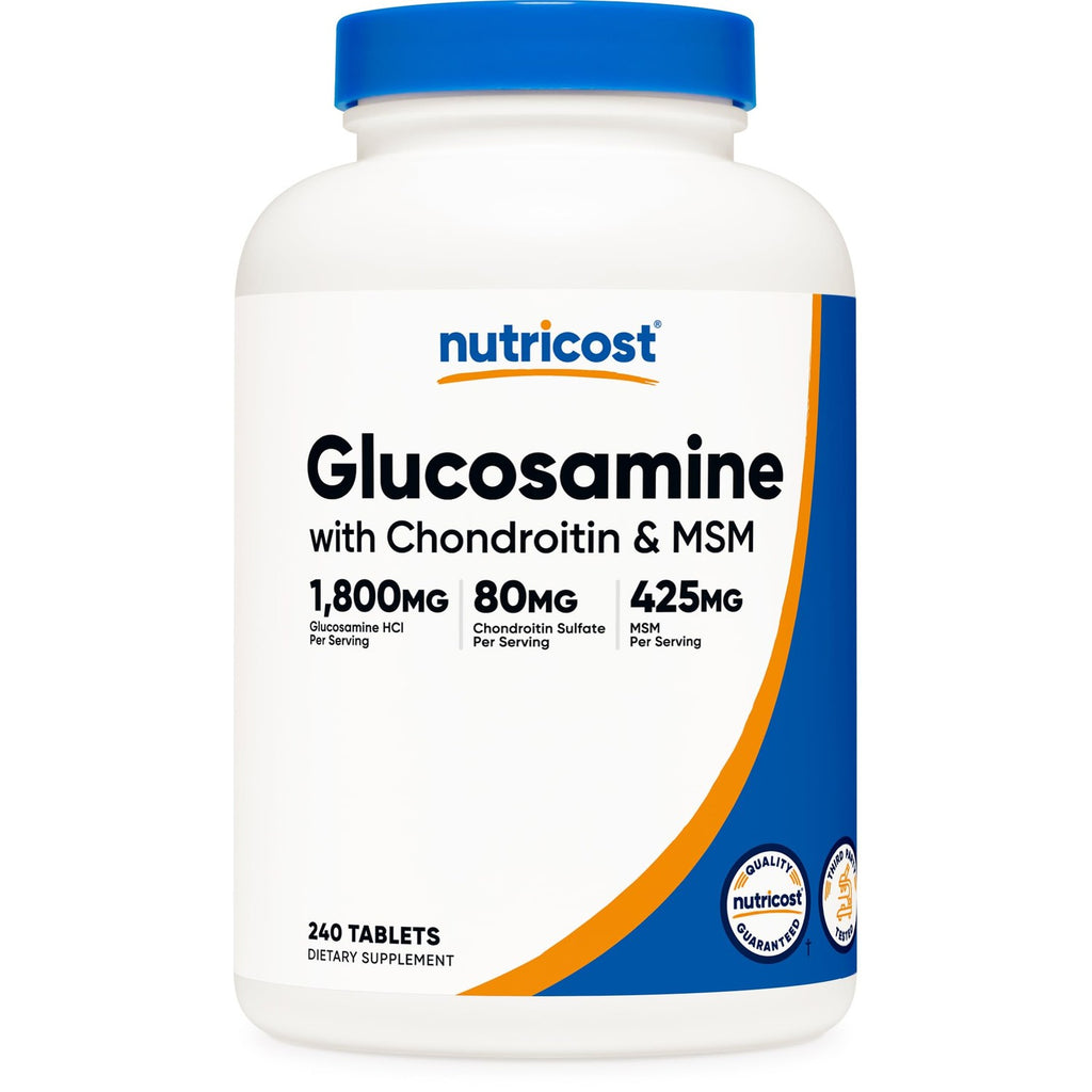 Nutricost Glucosamine 1800mg with Chondroitin & MSM, 240 Tablets, GMO-Free | 120 Servings, Gluten Free