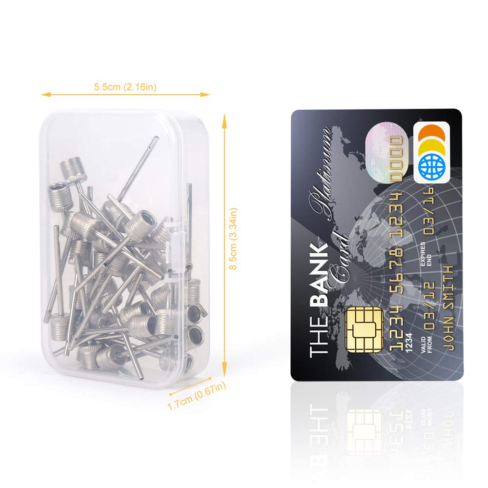 35pcs Air Pump Needle, Air Inflation Needle for Basketball, Soccer Ball, Volleyball, Football or Rugby Balls US Replacement Ball Pump Pin Air Inflating Pin with Portable Storage Box