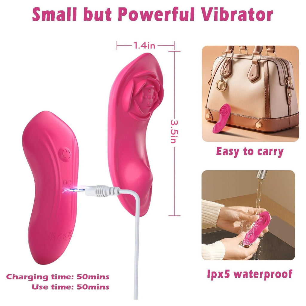 Adult Sex Toys for Women & Couples, Wearable Panty Vibrator Rose Sex Toy, 3-in-1 APP Remote Control Mini Butterfly Vibrator Clitoris G spot Vagina Stimulator with 10x2 Vibration Modes, Clit Novelties