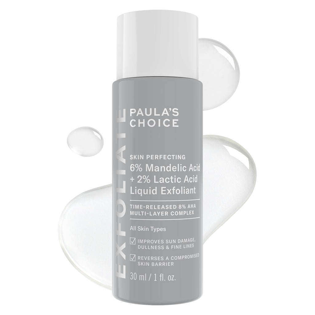 Paula's Choice 6% Mandelic + 2% Lactic Acid Liquid Exfoliant | Gentle AHA Exfoliation for Discoloration, Bumpy Texture & Radiance, for Sensitive Skin, Fragrance-Free