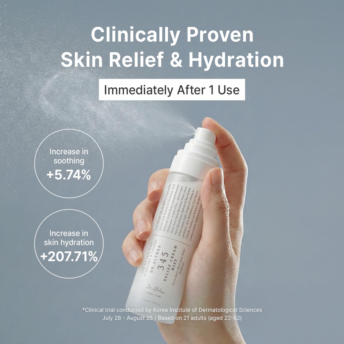 Dr.Althea 345 Relief Cream & Mist Duo, Korean Vegan Skin Care Set | Soothing Recovery & Moisture for Sensitive Skin, Daily Post-Acne Moisturizer, Versatile Hydration Mist Spray