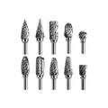 Buy now Double Cut Carbide Rotary Burr Set - 10 Pcs 1/8" Shank, 1/4" Head Length Tungsten Steel for Woodworking,Drilling, Metal Carving, Engraving, Polishing Default at indiglob india