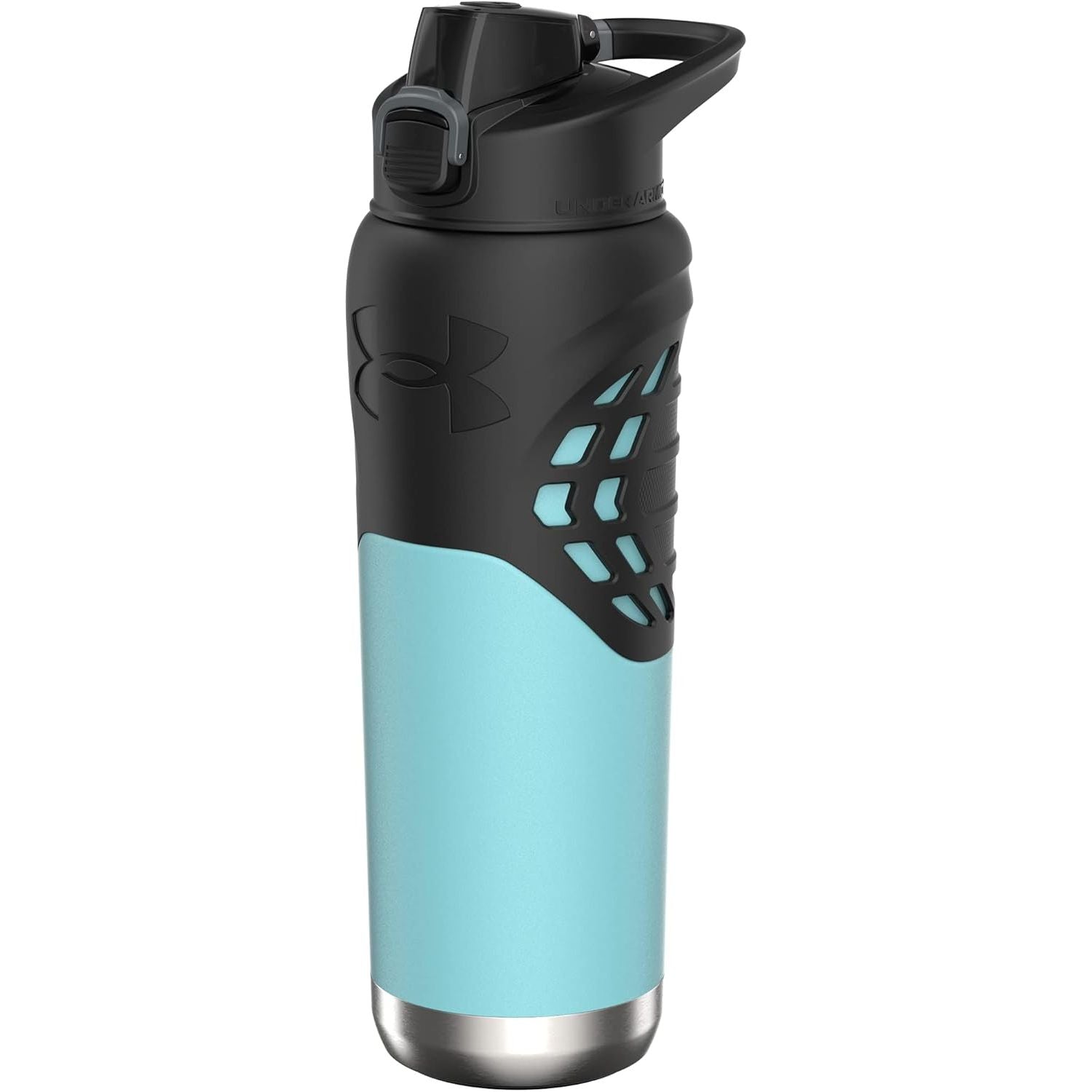 Buy now Under Armour 24Oz Stainless Steel Water Bottle, Insulated, Carabiner Easy Carry Hook, Leak Proof, Kids & Adults, All Sports, Gym Breeze Blue Black at indiglob india