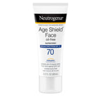 Buy now Neutrogena Age Shield Face Oil-Free Sunscreen Lotion with Broad Spectrum SPF 70, Non-Comedogenic Moisturizing Sunscreen to Help Prevent Signs of Aging, PABA-Free, 3 fl. oz. at indiglob india