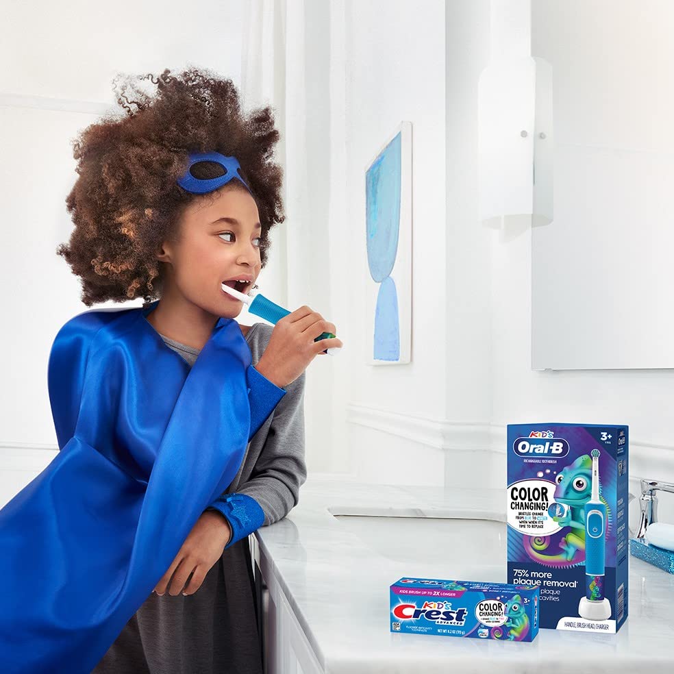Buy now Oral-B Kids Electric Toothbrush with Sensitive Brush Head and Timer, for Kids 3+ (Product Design May Vary) at indiglob india