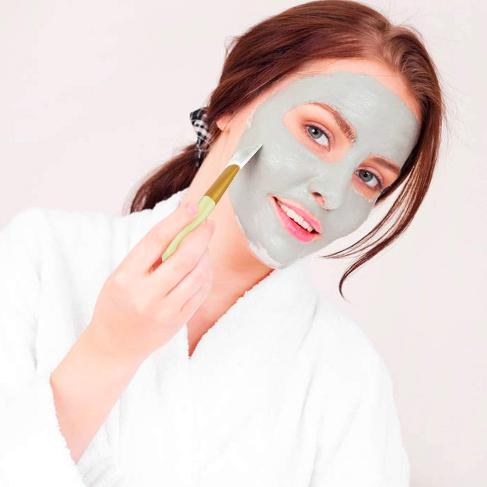 Cuttte 4pcs Silicone Face Mask Applicators, Hairless Facial Brushes for Mud | Flexible Face Mask Brush, Soft Lotion Applicator, Facial Skincare Makeup Spatula for Mud, Moisturizers, Clay, Charcoal, Cream