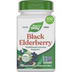 Nature's Way Black Elderberry Capsules, 1,150 mg per Serving, Vegan, 100 ct | Traditional Immune Support Supplement with Elderberry and Elderflower*, Plant-Powered Vegan Capsules