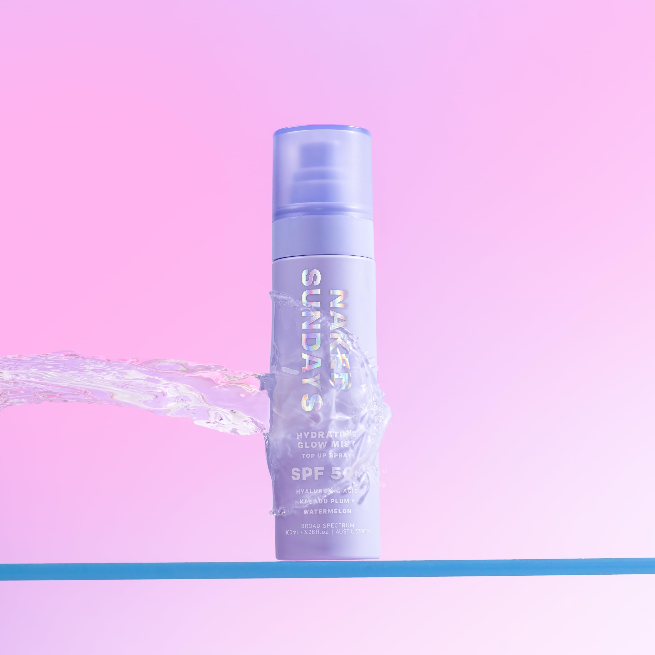 Naked Sundays SPF 50 Hydrating Glow Sunscreen Mist for Face, 75ml | No White Cast, makeup setting spray with Hyaluronic Acid, Vitamin E, Kakadu Plum, Non-Greasy, Vegan & Cruelty-Free