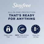 Buy now Stayfree Ultra Thin Overnight Pads with Wings, For Women, Reliable Protection and Absorbency of Feminine Moisture, Leaks and Periods, 40 count - Pack of 3 at indiglob india