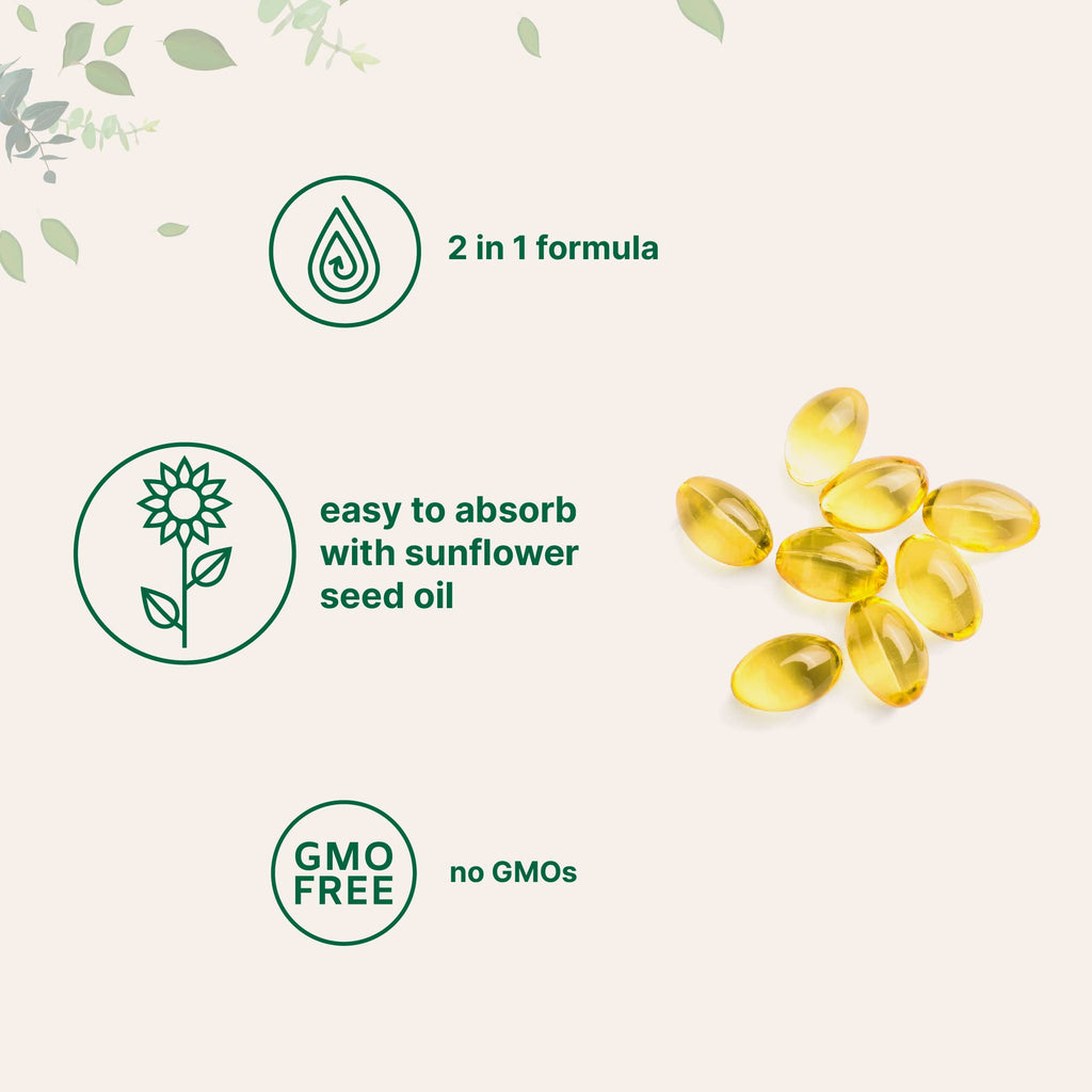 Micro Ingredients Vitamin D3 + K2 MK-7 5,000 IU Per Serving, 300 Softgels | K2 100 mcg Per Serving, D3 & K2 Vitamin Supplement for Women & Men. Easy-to-Swallow, Non-GMO, Gluten Free.