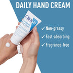 CeraVe Therapeutic Hand Cream, Hyaluronic Acid & Niacinamide Lotion, 3oz | Dermatologist-Tested Dimethicone Hand Lotion Protects Over-Worked Skin; Ideal Hand Cream For Dry Cracked Hands