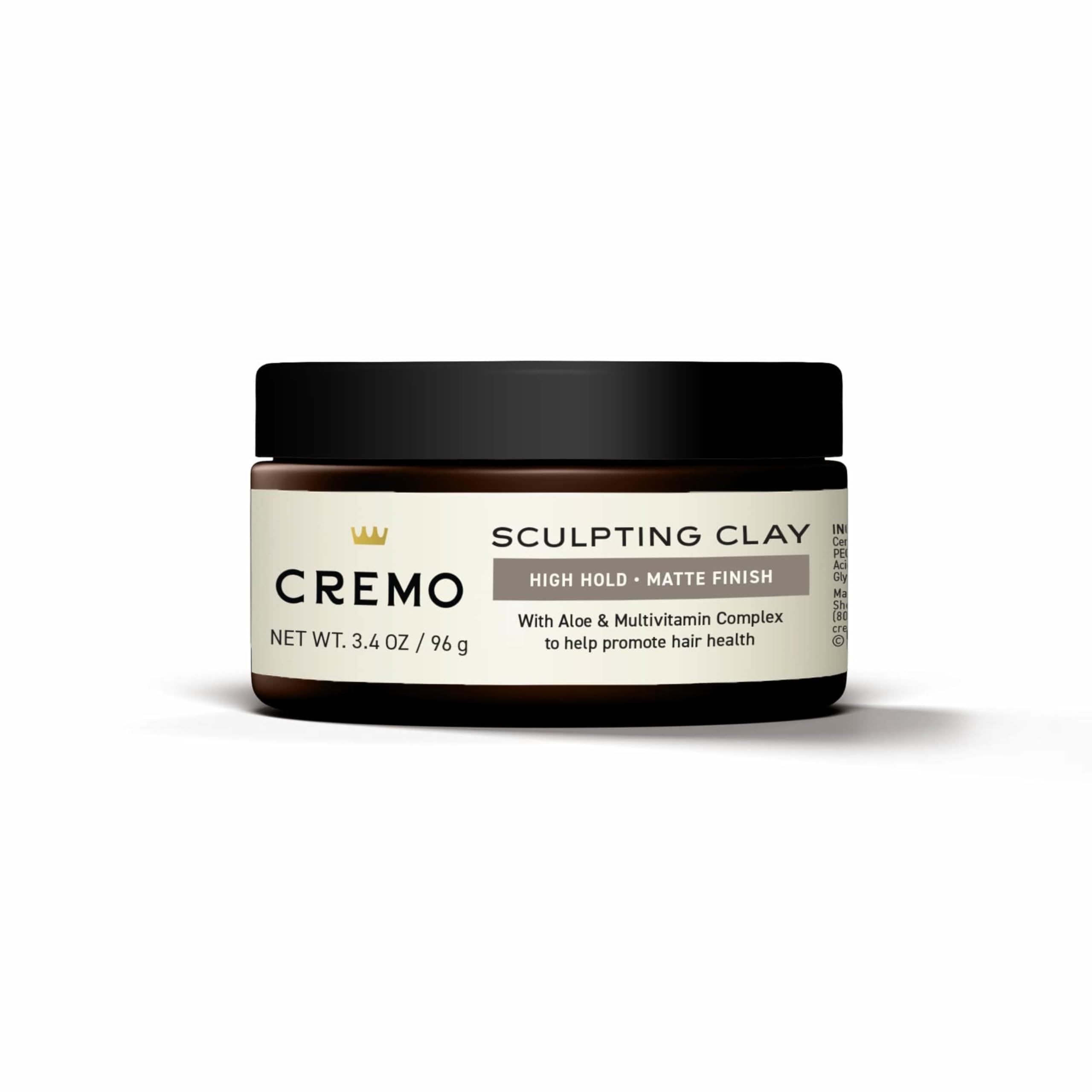 Cremo Hair Styling Clay, Premium Barber Grade Sculpting Clay for Hair Styling, 3.4 Oz