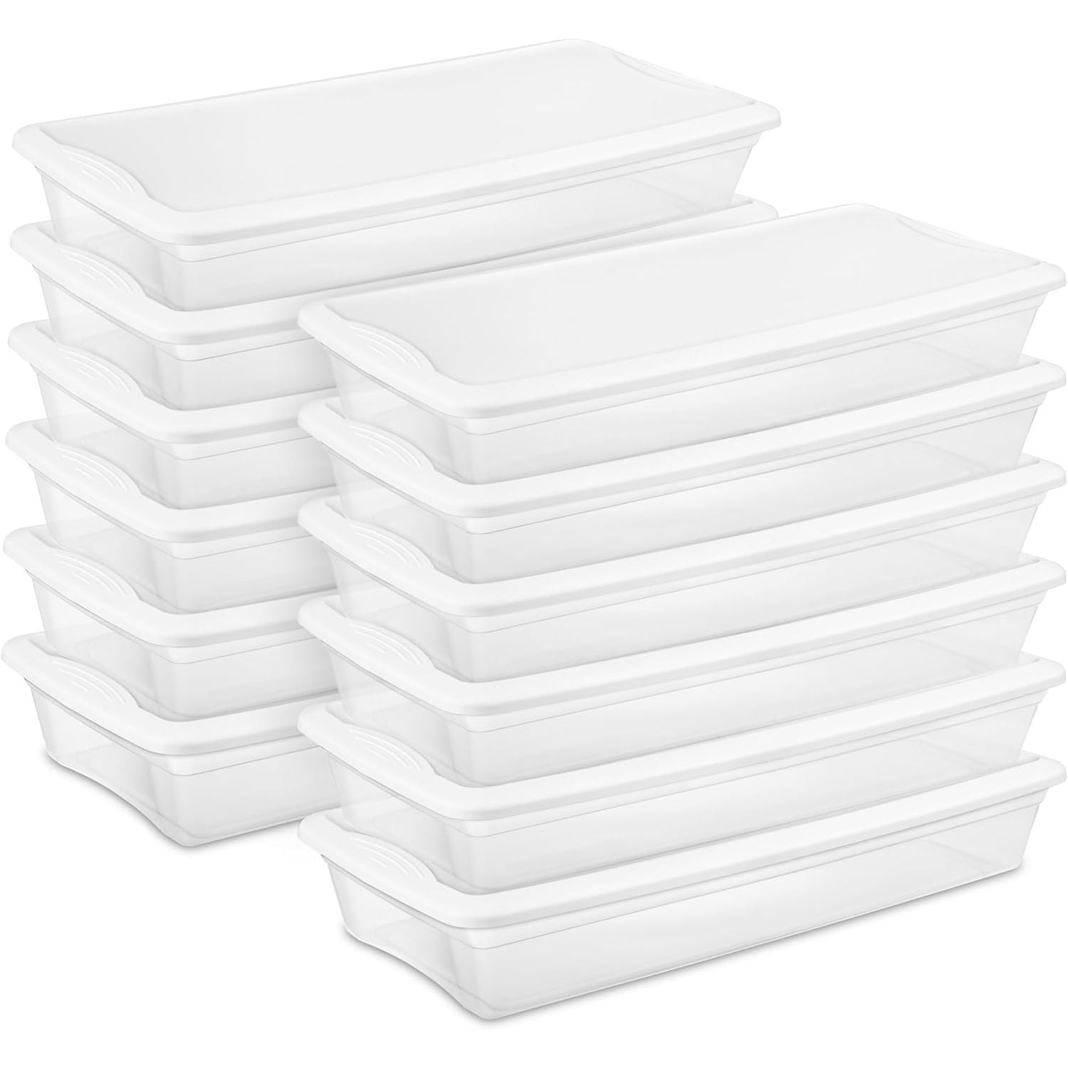 Buy now Sterilite 24-Pack 6 Quart Storage Box, Stackable Clear Plastic Bins with Snap-On Lids - Heavy-Duty Organizing Containers for Closet, Bathroom, and Office 41 Quart 12-Pack at indiglob india