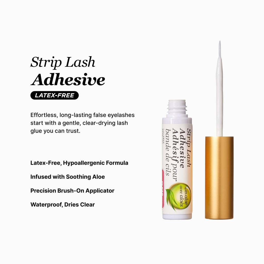 Kiss Lash Adhesive, Lash Glue, 24hr Strip Eyelash Adhesive, Clear, Includes Lash Adhesive, Long Lasting Wear, Can Be Used with Strip Lashes and Lash Clusters